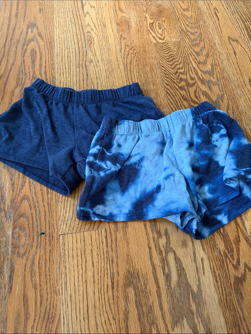 Kids Cotton Blend Navy & Tie-Dye Blue Shorts - Pack of 2